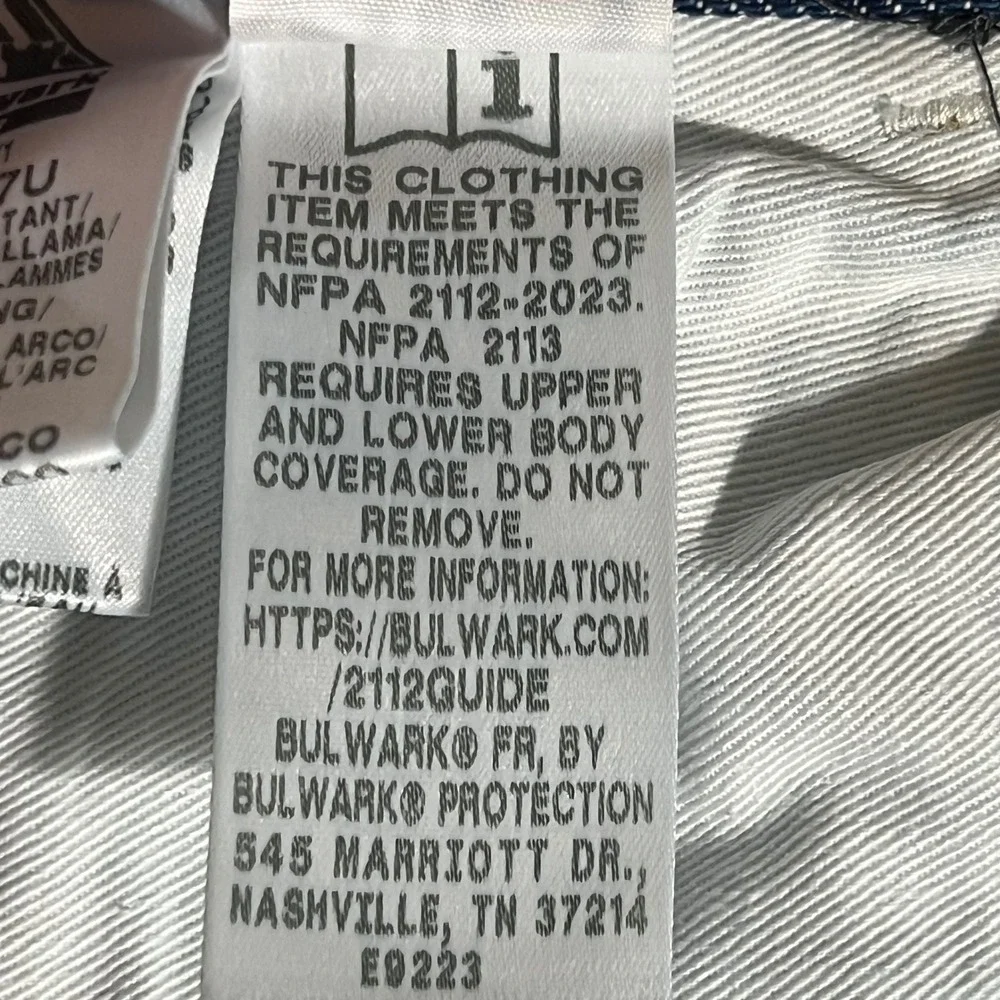 Bulwark FR Flame Resistant Denim Carpenter Pants Blue‎ 50x37 PEJ8DW1 NFPA 2112